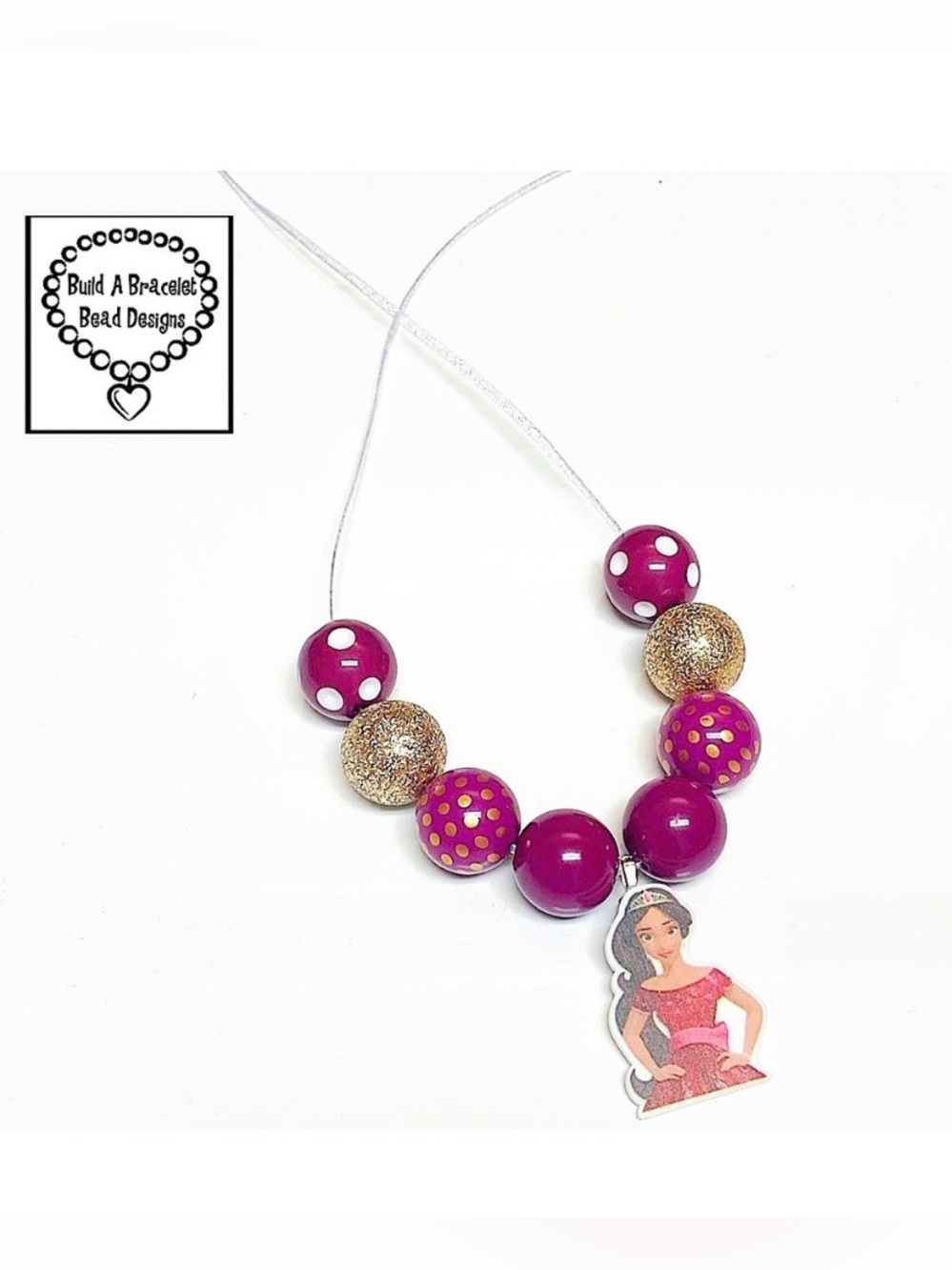 Handmade Disney Inspired Princess Elena Necklace Adjustable 12–20” Sparkle Cord